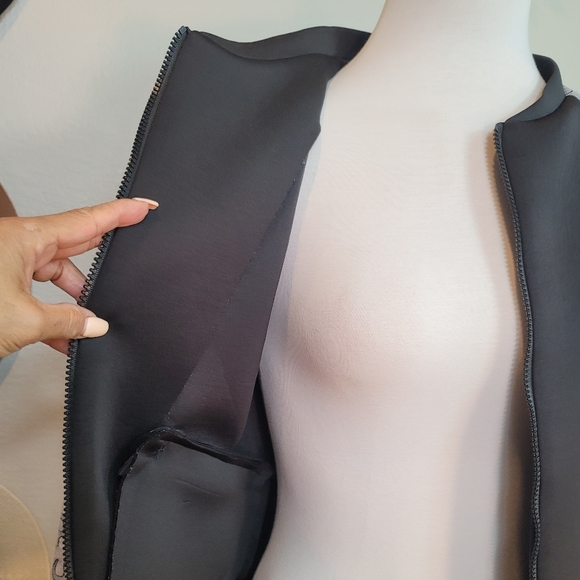 NWOT MAY & JULY SCUBA NEOPRENE BODY W LACE LONG SLEEVE BOMBER JACKET - Picture 2 of 16